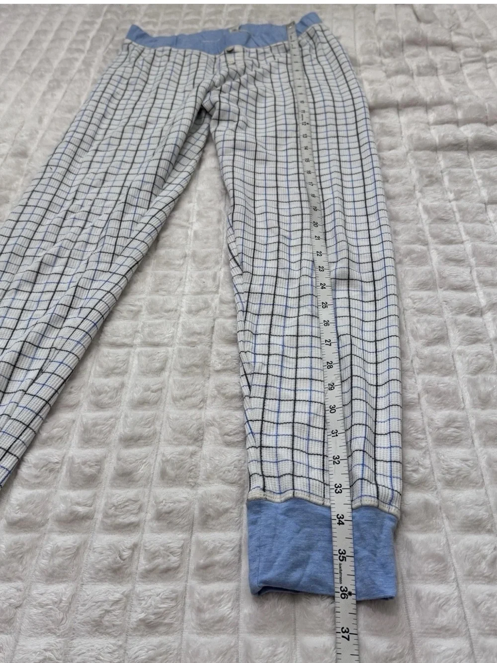 Free People Intimately Small Blue & White Thermal Pajama Set